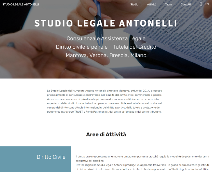 realizzazione del sito web per l'avvocato Andrea Antonelli