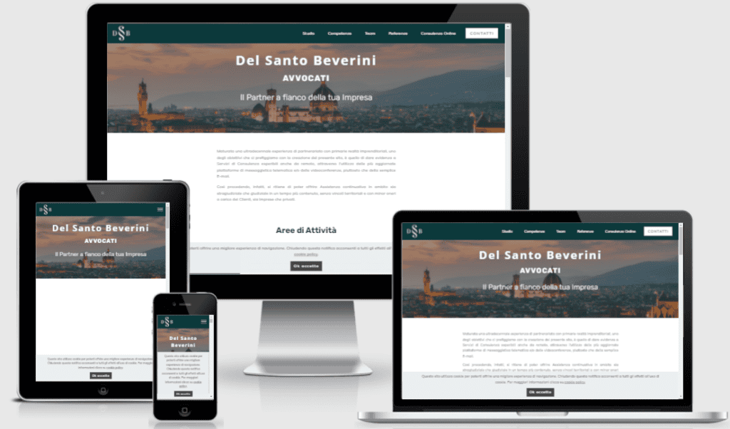 Sito web Onepage dell'Avvocato Del Santo Beverini